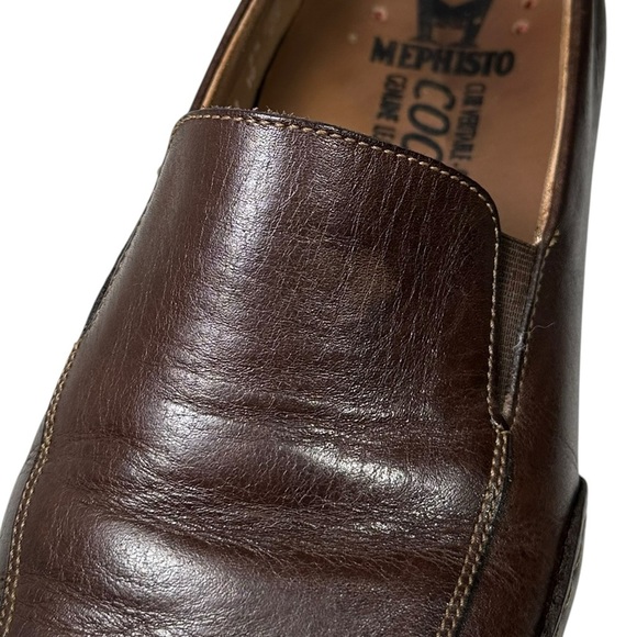 Mephisto Size 10 Cool Air Dark Brown Leather Slip On Loafers Driver - Picture 14 of 15